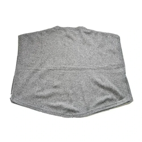 Ann Taylor Loft Light Gray Bobble Poncho Sweater Sz XS S Wool Blend Modern - Picture 2 of 4